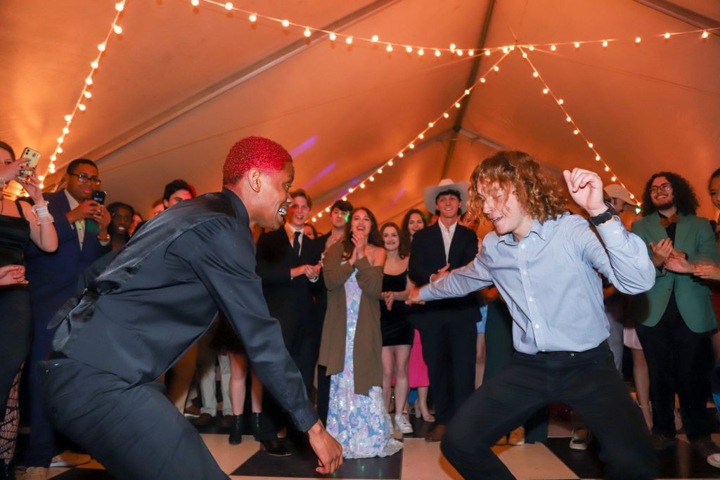 Students dance the night away under a tent at the Magnolia Ball